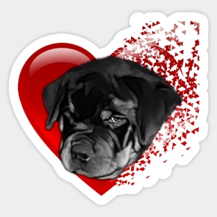 Rottweiler puppy Pride and heart Sticker